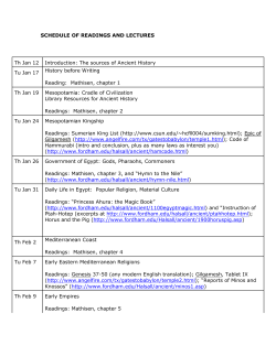 Schedule of Readings