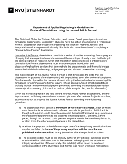 Journal Article Dissertation Guidelines
