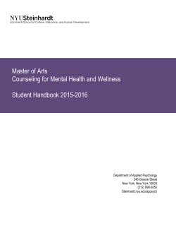 Counseling for Mental Health and Wellness 2015-2016