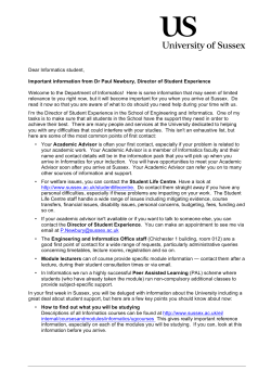 Director of Student Experience - Dr Paul Newbury
