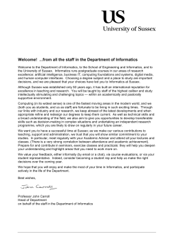 PG Head of Department Welcome Letter Inf 2015 [PDF 126.14KB]