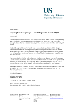 product design welcome letter yr1 2014