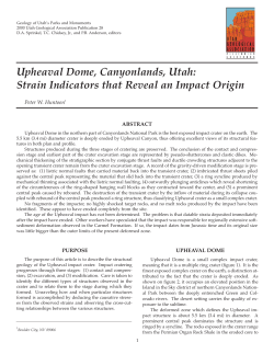 Huntoon, P.W. (2000) Upheaval Dome, Canyonlands, Utah: Strain indicators that reveal an impact origin.