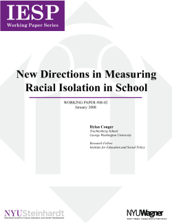 New Directions in Measuring Racial Isolation in School