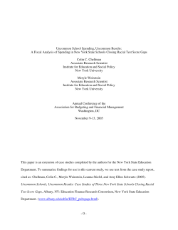 Chellman, C.C. Weinstein, M. G. (2005). Uncommon School Spending, Uncommon Results: A Fiscal Analysis of New York State Schools Closing Racial Test Score Gaps . Annual Conference of the Association for Budgeting and Financial Management.