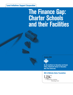 The Finance Gap: Charter Schools and their Facilities