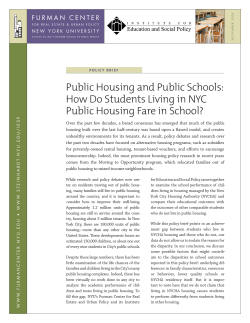 Public Housing and Public Schools: How Do Students Living in NYC Public Housing Fare in School?
