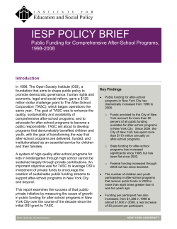 Public Funding for Comprehensive After-School Programs, 1998-2008