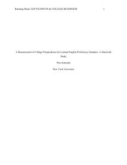 A Measurement of College Preparedness for Limited English Proficiency Students: A Statewide Study.