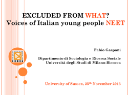 Excluded from what? Voices of Italian Young People NEET: Fabio Gaspani [PDF 286.99KB]