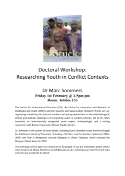 Doctoral workshop: Researching Youth in Conflict Contexts [DOCX 106.70KB]