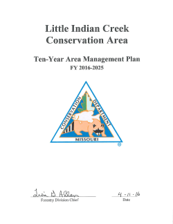 2016 Little Indian Creek Conservation Creek Area Management Plan