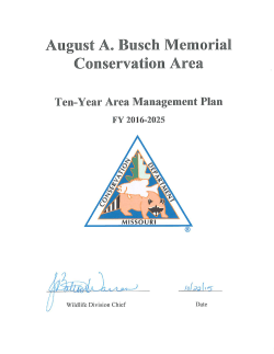 2016 August A. Busch Conservation Area Management Plan