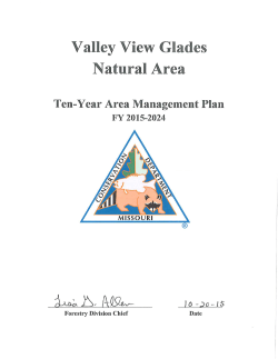2015 Valley View Glades Natural Area Management Plan
