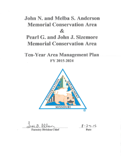 2015 Anderson and Sizemore Memorial Conservation Areas Management Plan