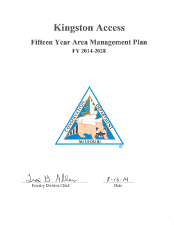 2014 Kingston Access Area Management Plan