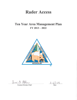 2013 Rader Access Area Management Plan