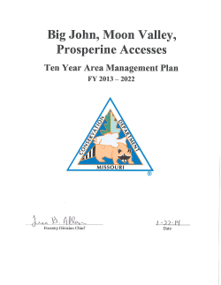 2013 Big John, Moon Valley and Prosperine Accesses Area Management Plan
