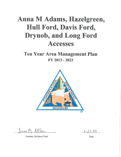 2013 Anna M. Adams, Hazelgreen, Hull Ford, Davis Ford, Drynob, and Long Ford Accesses Area Management Plan