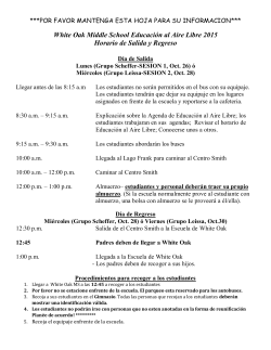 Arrival/Departure Schedule (Spanish)