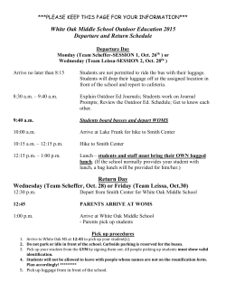 Arrival/Departure Schedule