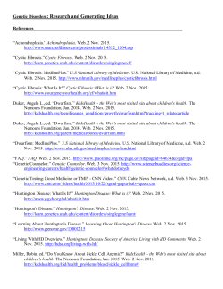 2016 Genetic Disorders
