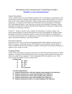 Information and Communication Technologies