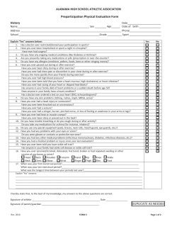 Physical Evaluation Form