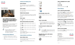 Cisco Unified Communications Manager Express Quick Reference Card for Cisco Unified IP Phone 7921 (SCCP)