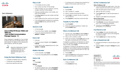 Cisco Unified Communications Manager Express Quick Reference Card for Cisco Unified IP Phones 7942G and 7962G