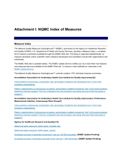 Attachment I: National Quality Measures Clearinghouse Index of Measures (PDF: 2.2 MB/ 164 pages)
