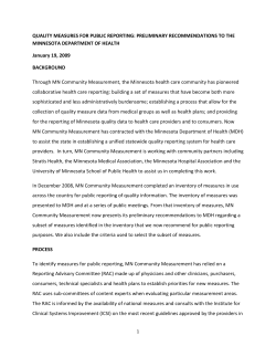 Quality measures - Preliminary recommendations (PDF: 118KB/9 pages)