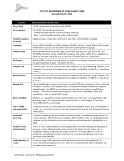 Patient Experience of Care Survey - 2010 (PDF: 101KB/1 page)