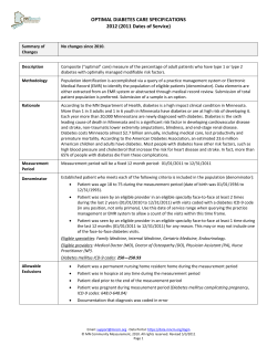 Optimal Diabetes Care (ODC) &ndash; 2011 (PDF: 160KB/4 pages)