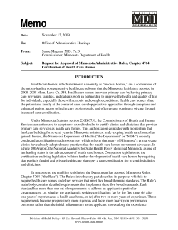 Health Care Homes memorandum, November 12, 2009 (PDF)