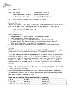 Care Coordination Measurement Pilot Report (PDF)