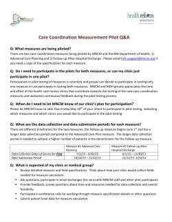 Care Coordination Measurement Pilot Q and A (PDF )