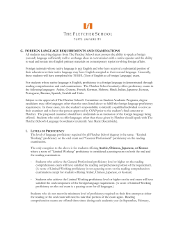 Foreign Language Requirement and Examinations