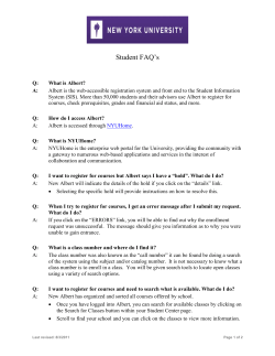 Albert FAQs