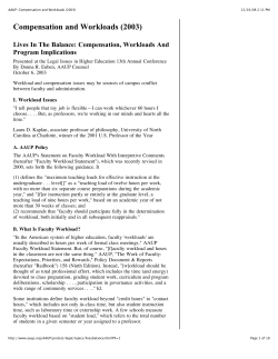 AAUP - Compensation and Workloads