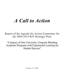 Agenda For Action Committee II - A Call to Action