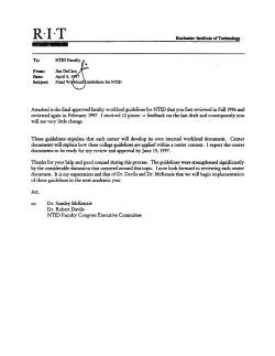 NTID Faculty Workload Guidelines