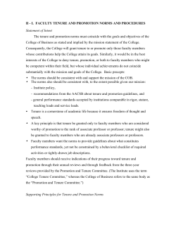 COB Faculty Tenure And Promotion Norms And Procedures