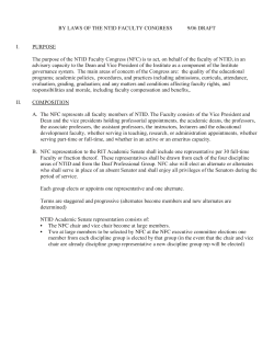 NTID Faculty Congress by Laws