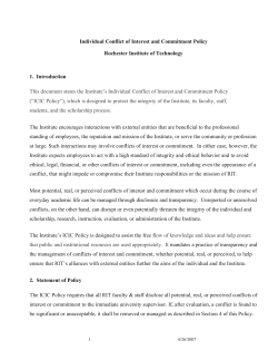 Individual Conflict of Interest and Commitment Policy