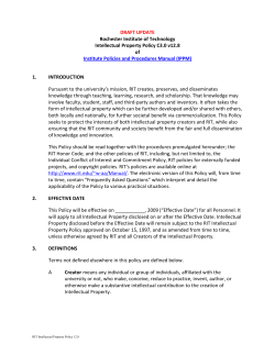 Institute Policies and Procedures Manual (IPPM) DRAFT V12.8