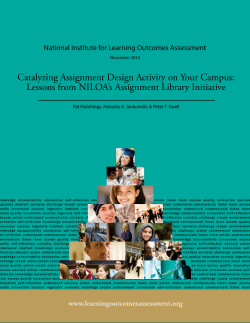 Catalyzing Assignment Design Activity on Your Campus: Lessons from NILOA's Assignment Library Initiative