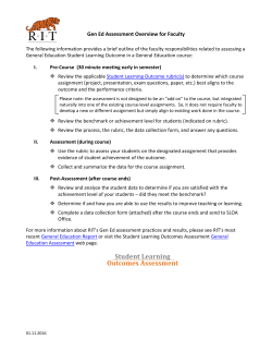 General Education Assessment Overview for Faculty