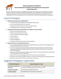 General Education Student Learning Ethical Perspective Guidelines