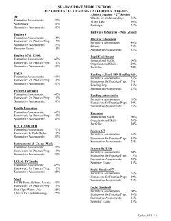 Department Grading Policies 14-15